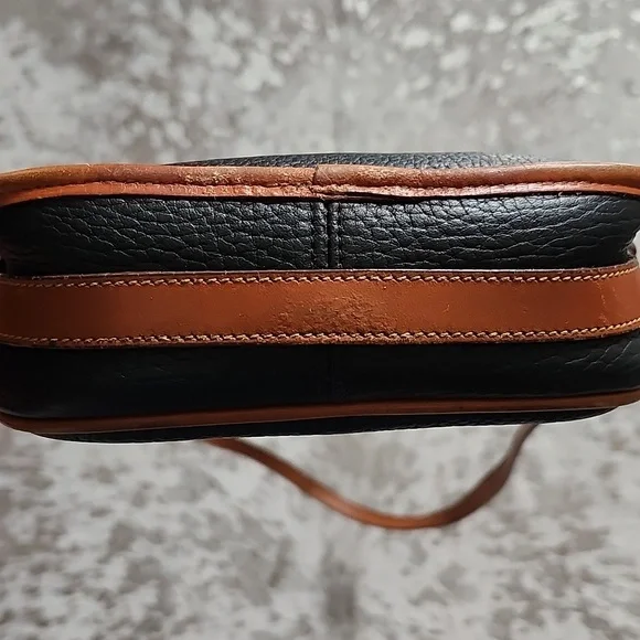 Dooney & Bourke Vintage All Weather Leather Saddle Crossbody Black & Tan - Picture 9 of 10
